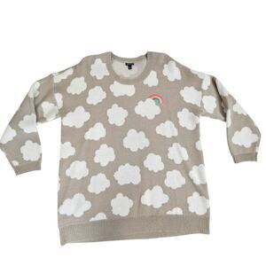 Tprrid Pullover Drop Shoulder Tunic Sweater Size 2/ 2x Cloud Rainbow